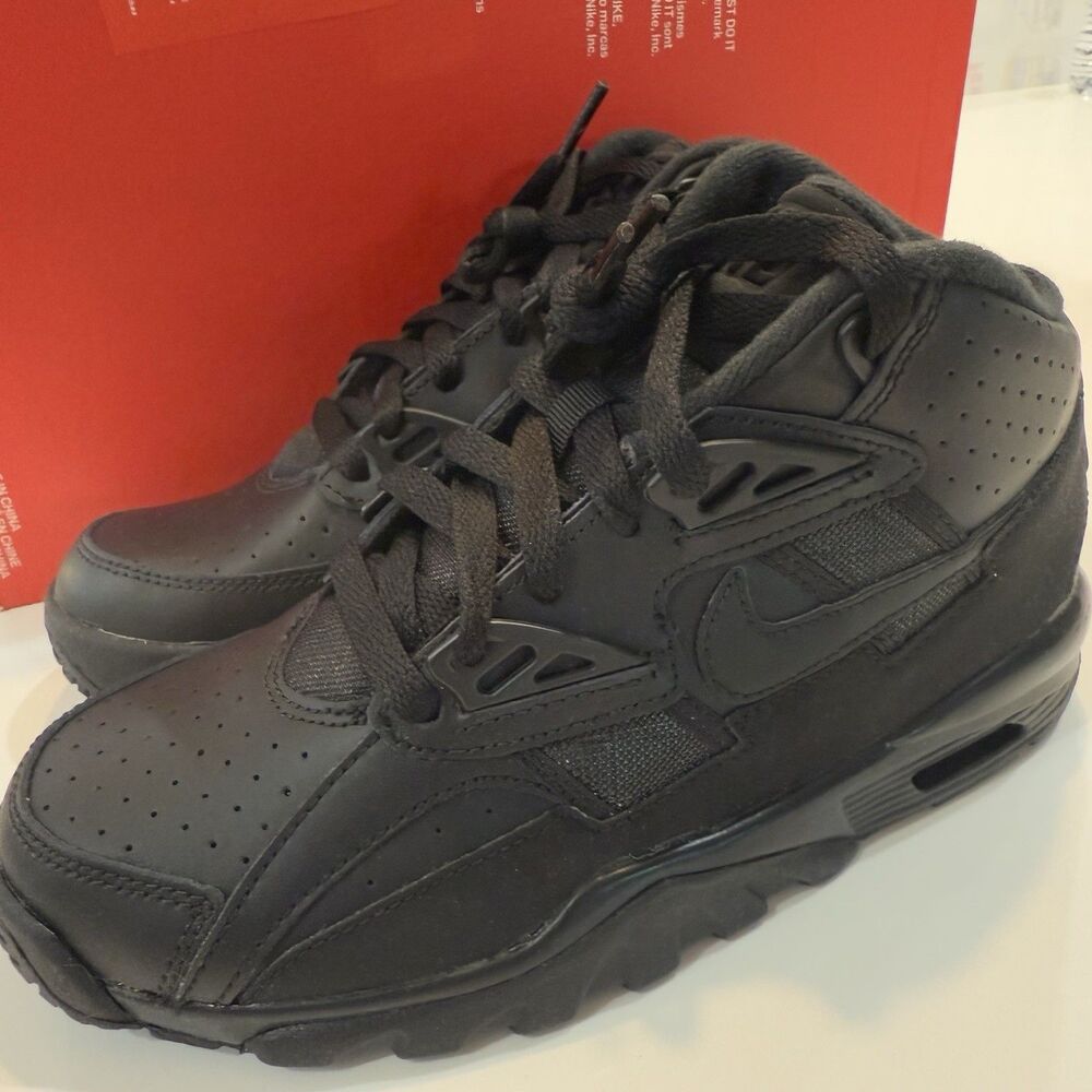 Nike Air Trainer SC Size 4Y/ Wmns 5.5 Bo Jackson Triple Black Shoes CJ0580-002